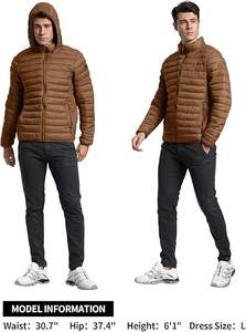 Hombres logotipo personalizado invierno Puffer burbuja chaqueta desmontable capucha gruesa cálida Nylon al aire libre chaqueta de utilidad - Product Image 3