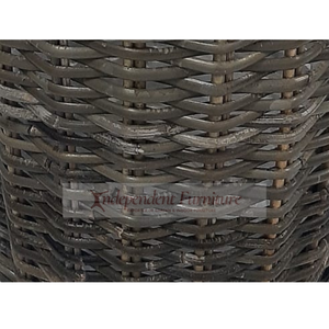 Kubo round Rattan Basket with Plastic <b>Liner</b> Minimalist Design Style for <b>Garden</b> Flower Pots Planters Planter Vases Floor Usage - Product Image 6