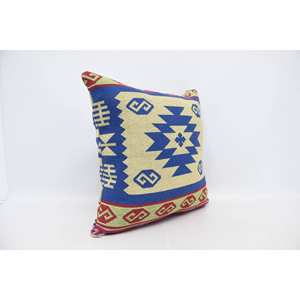 Multicolor 28x28 pulgadas Bohemian Kilim almohada lujo Vintage estampado lana cojín decorativo para suelo uso navideño - Product Image 3