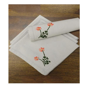 Ensemble de serviettes brodées en lin bio-dégradé doux et confortable dîner de cuisine réutilisable durable écologique 100% coton moderne - Product Image 4