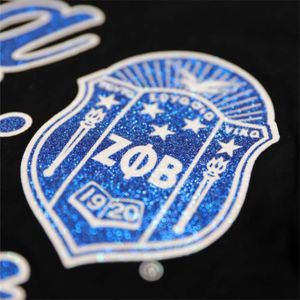 Zpb เสื้อยืดถักแขนยาวระบายอากาศได้ดี, เสื้อยืดผ้าฝ้าย100% Zeta phi Beta sorority Glitter พิมพ์ลายอักษรกรีก - Product Image 2