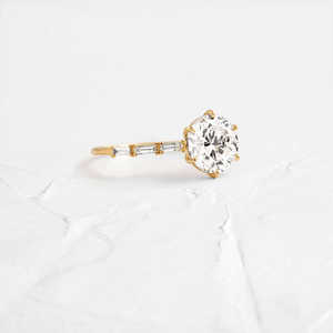 Bague de fiançailles vintage en argent sterling 925 avec moissanite couleur D, plaquée or pour femme, TISHYA DIAMOND - Product Image 5