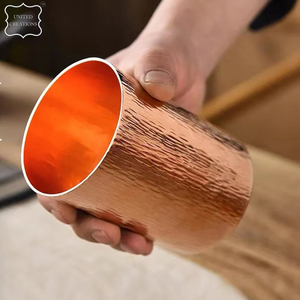 Gobelet en verre en cuivre pur Antique de qualité supérieure fait à la main boissons en métal écologique gravure en cuivre métal - Product Image 5