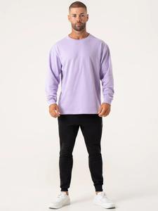 Sudaderas con Capucha Color Morado Claro Lumin, Sudaderas de Forro Polar con Capucha para Hombre, Estilo Cuadrado, Holgadas, Lavadas, con Técnicas de Tie Dye para Ropa Urbana de Invierno - Product Image 6