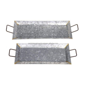 Art Deco Silver Square Eco-Friendly Wall Mount Serving Trays with Handles for Indoor Tabletop Storage and Decor - Product Image 6