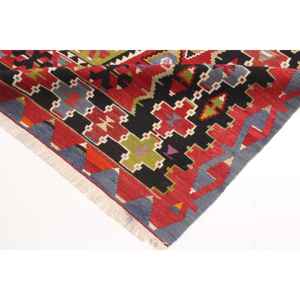 Alfombra Turca de 5.8x11 pies, Alfombra Grande Vintage, Alfombra con Puntos Rojos y Azules - Product Image 5