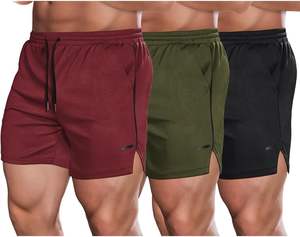 Nuevos pantalones cortos deportivos de verano para hombre, pantalones cortos de malla suelta para gimnasio, para culturismo, informal, Fitness, playa, exterior, antiarrugas, sólido - Product Image 4