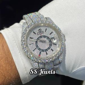 Fábrica al por mayor de lujo automático mecánico de acero inoxidable de cristal relojes hombres mujeres VVS D Color Moissanite Hip Hop diseño - Product Image 3