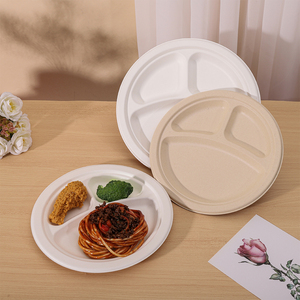 100% compostable và phân hủy sinh học 6 "7" 8 "10" 12 "dùng một lần mía bã mía tấm với nhãn - Product Image 6