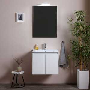 60cm <b>White</b> Wood <b>Wall</b>-Hung <b>Bathroom</b> <b>Cabinet</b> with Mirror Belize Set - Product Image 5