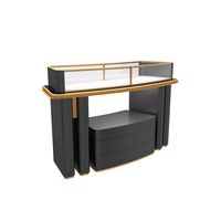 Vitrine de bijoux noire directement vendue en usine Vitrine de bijoux moderne avec éclairage LED en verre trempé et design en métal