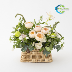 CESTA DE FLORES de ratán personalizada hecha a mano hecha en Vietnam varios tamaños para bodas y todas las ocasiones - Product Image 2