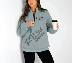 Sudaderas con capucha de manga larga para mujer OEM, sudaderas transpirables de invierno de alta calidad con media cremallera, parte delantera de tela de punto antiarrugas informal - Product Image 3