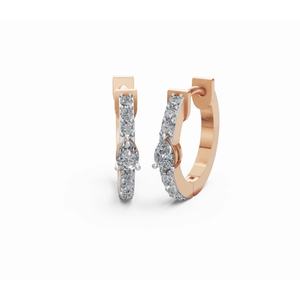 Pendientes de Aro con Diamantes Pavé Elegance de Pears, Oro de 9 KT, 14 KT, 18 KT, Joyería Cultivada en Laboratorio, Proveedor Mayorista OEM B2B para Exportación - Product Image 4