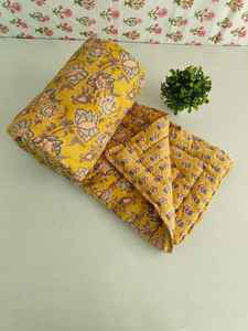 Couvre-lit matelassé en coton Razai à imprimé floral 100% fait main - Product Image 6