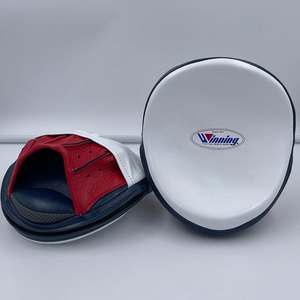 Gagnant Custom OEM Golden Leather Focus Mitts Curved Punch Pads pour la boxe MMA Training Professional Target Pads cuir de vachette - Product Image 3