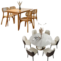 Nouveau produit table à manger en bois avec chaise 4-6 super confortable pour les meubles de salle à manger prix de gros de l'Indonésie