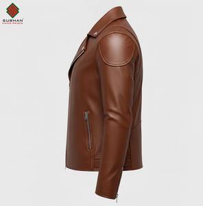 Chaqueta Bomber de Cuero Sintético Entallada Hecha a Mano |   Ropa de abrigo informal de invierno para hombre, con cierre y cuello mandarín, servicio OEM - Product Image 3