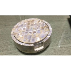 Serpillière naturelle avec incrustation d'os en nacre Sous-verres Epaisseur 12 mm Ensemble de sous-verres en nacre de qualité supérieure Hôtels et restaurants - Product Image 4