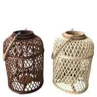 Porte-bougie en bambou tressé, lanternes en osier faites à la main, décoration de jardin, lanterne fabriquée au Vietnam