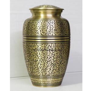 Urnas de cremación de la mejor calidad para adultos, venta al por mayor, urna de suministro funerario de metal de latón de peltre, patrón grabado personalizado, cenizas humanas - Product Image 5