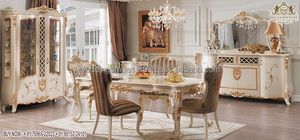 Juego de muebles de comedor tallados a mano Royal, aspecto elegante, muebles de comedor de 8 plazas, juego de mesa de comedor tallado a mano con aspecto italiano - Product Image 6