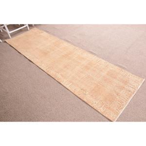 พรมขนาด 2.6x8.5 ฟุต, พรมตุรกีโบราณ, พรมลายนามธรรมสีเบจ - Product Image 3