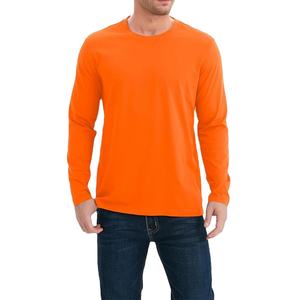 เสื้อยืดคอกลมแขนยาวผ้าฝ้าย100% สำหรับผู้ชายผ้าถักพิมพ์ลายโลโก้ออกแบบได้ตามที่ต้องการ - Product Image 1