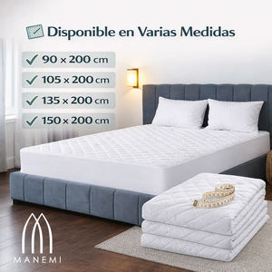 Protège-matelas matelassé imperméable 360° avec bande élastique, ajustement ferme pour matelas jusqu'à 30 cm de hauteur - Product Image 4