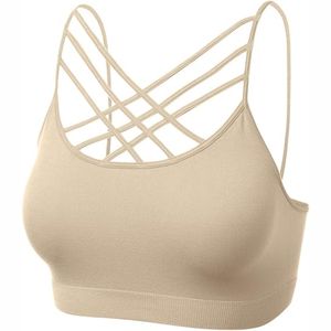 Kandari Sports Supply Soutien-gorge de sport pour femme Col en U Soutien-gorge de yoga Bretelles Yoga Doux Plain Simple Femme Soutien-gorge de sport - Product Image 5