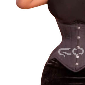Hourglass Body Shaper Black Satin Underbust Steel Boned Waist <b>Trainer</b> Corset - Product Image 4