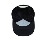 Vente en gros Casquette de baseball personnalisée en caoutchouc avec logo 5 panneaux découpés au laser avec corde Casquette structurée Casquette de sports de plein air OEM du Vietnam