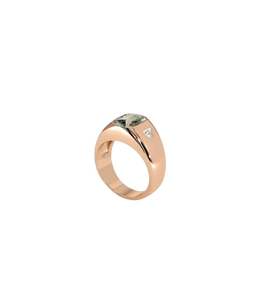 Anillo de Plata de Ley Clásico con Engaste de Garras, Corte Cojín Alargado, Amatista Verde, Bañado en Rodio, Unisex, para Bodas y Fiestas - Product Image 3