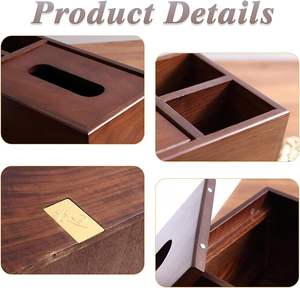 กล่องทิชชูไม้ธรรมชาติสำหรับตกแต่งบ้านร้านอาหาร - Product Image 4