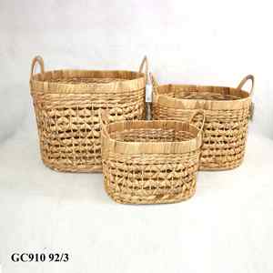 ตะกร้าสานจากหญ้าทะเลทำมือพร้อมถังเก็บน้ำและผักตบชวาตะกร้าสานสำหรับซักผ้า - Product Image 5