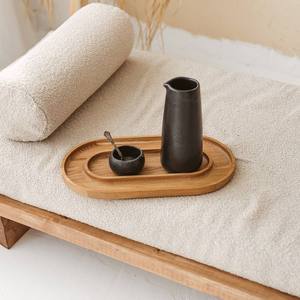 Plateau décoratif circulaire en bois moderne fait main forme ovale intérieure élégante comme pièce maîtresse circulaire intrigante pour les fêtes - Product Image 3