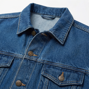 Veste en jean High Street pour homme, style vintage décontracté, streetwear, 100% coton, logo personnalisé, col montant, réversible - Product Image 4