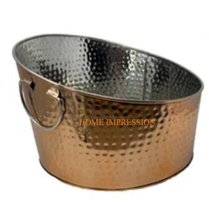 Fabricante de cubo de hielo grande pulido brillante de acero inoxidable con asas de cuerno atractivo cubo de hielo redondo de nueva llegada - Product Image 5