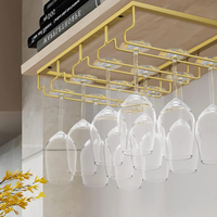 Support à verres à vin professionnel sous armoire, en fer, avec rangement suspendu, idéal pour bar et cuisine – Meilleure vente