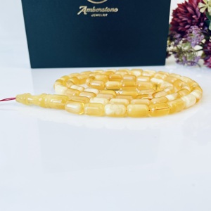 Bijoux Amberstone, 66 perles en forme de baril, perles de prière islamiques naturelles, Misbaha en ambre baltique de luxe - Product Image 2