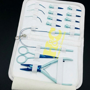 New Arrivals Hair Extension <b>Tools</b> <b>Kit</b> Plier Scissors Needles Pouch <b>Mini</b> Hair <b>Tool</b> <b>Kit</b> Stainless Steel Tape Clip Loop - Product Image 5