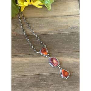 Spiny Oyster <b>Shell</b> & Sterling Silver Lariat Necklace-Gift for Her - Product Image 3