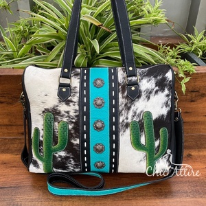 กระเป๋าหนังขนวัวสไตล์ตะวันตกใช้ได้หลากหลายทั้งชายและหญิงรุ่นใหม่ออกใหม่กระเป๋าดัฟเฟิลขนาดใหญ่ทำด้วยมือกระเป๋าถือแฟชั่นสำหรับเดินทาง - Product Image 1