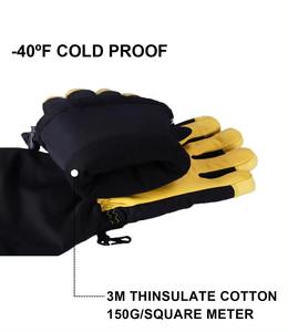 Haute meilleure qualité taux compétitif hiver neige hiver gant chaud hommes coupe-vent imperméable pour gants de Ski haute qualité meilleur taux - Product Image 4
