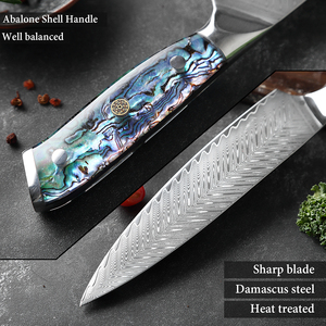 Venta al por mayor personalizado de alta calidad OEM ODM servicio profesional japonés Damasco acero cocina Chef cuchillo fijo hoja afilada - Product Image 5