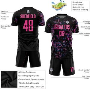 Ensemble d'uniformes de football personnalisables de haute qualité pour hommes uniformes respirants à col en V pour adultes Style optimal pour les vêtements d'été Service OEM - Product Image 3