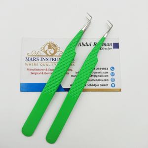 Pinzas para pestañas con punta de fibra con logotipo impreso, pinzas de extensión de pestañas con etiqueta privada personalizada de 45 75 90 grados - Product Image 5