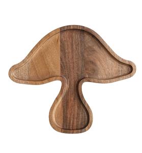 Planche de service en bois de manguier en forme de champignon Assiettes naturelles Chargeur Plateau de service Vaisselle légère Plats pour steak Snack - Product Image 1