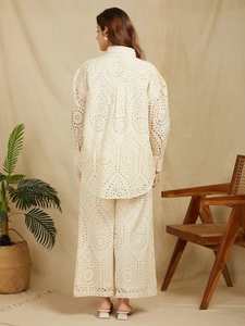 Nouvelle robe décontractée solide brodée beige de créateur personnalisée de haute qualité à la mode pour femmes à la fabrication en gros - Product Image 4