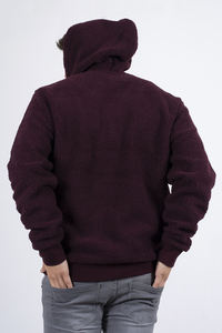 Sweat à capuche zippé en molleton bordeaux pour homme, 100 % coton, chaud pour l'hiver, décontracté, streetwear, mode - Product Image 5